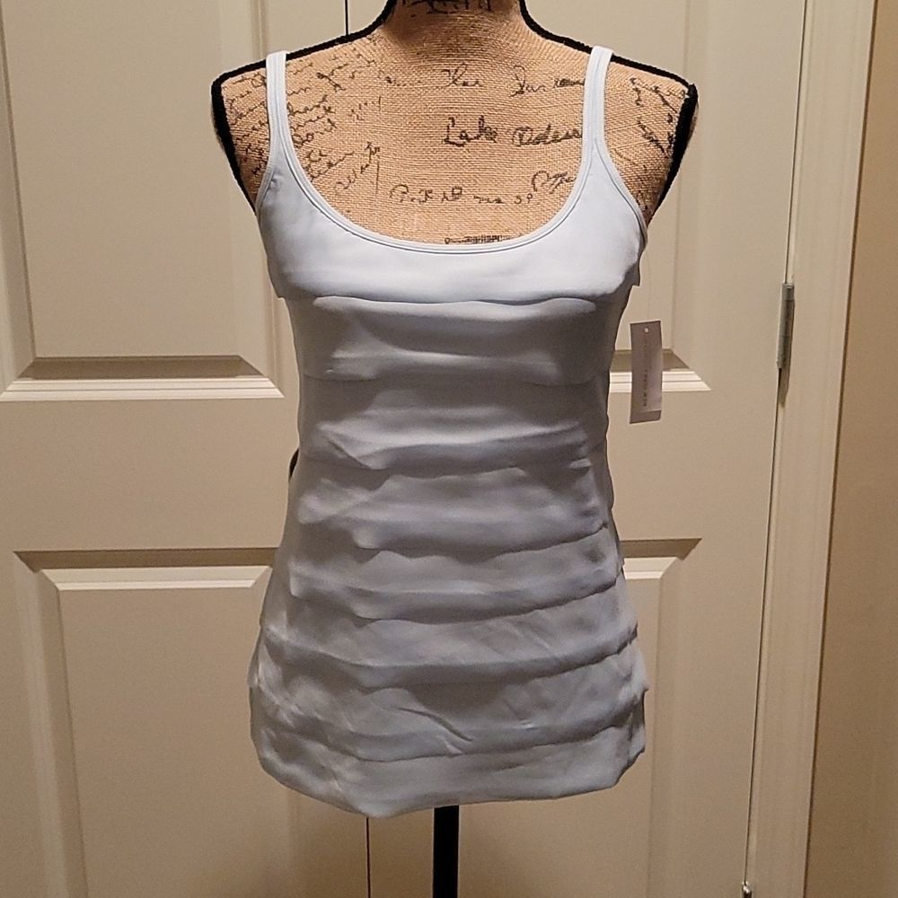 Women's NWT  Tiered Ruffle Light Blue Camisole. Machine washable, soft material.